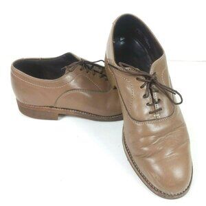 Dexter Oxford Vintage Mens Leather Shoes W646-6 Sz 8WW Dart Taupe Brown Lace Up